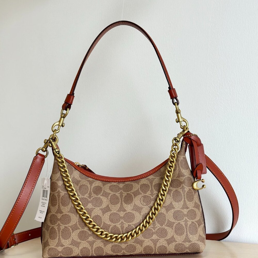 ⭐NWT  Coach JULIET Shoulder Bag 25 CY830 Signature Jacquard  NWT DUST BAG⭐